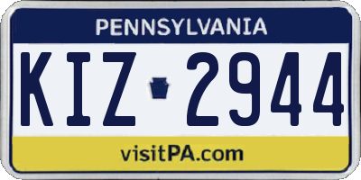 PA license plate KIZ2944