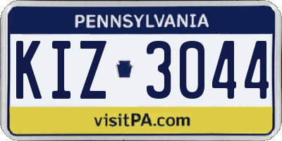 PA license plate KIZ3044