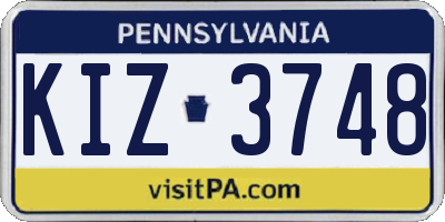 PA license plate KIZ3748
