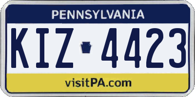 PA license plate KIZ4423