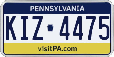 PA license plate KIZ4475
