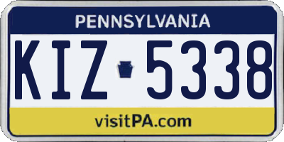 PA license plate KIZ5338
