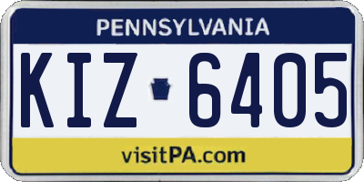PA license plate KIZ6405