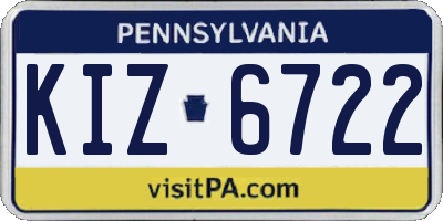 PA license plate KIZ6722