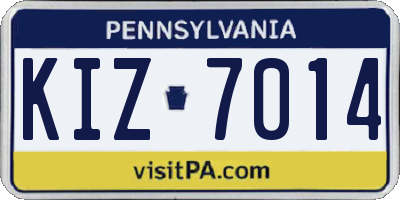 PA license plate KIZ7014