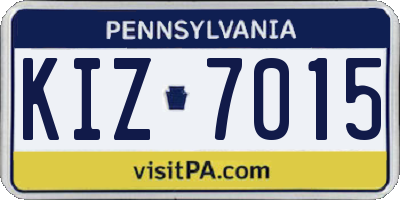 PA license plate KIZ7015