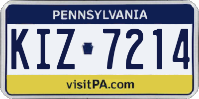 PA license plate KIZ7214