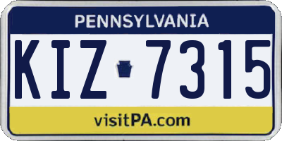 PA license plate KIZ7315