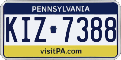 PA license plate KIZ7388
