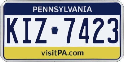 PA license plate KIZ7423