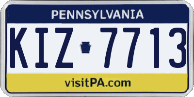 PA license plate KIZ7713