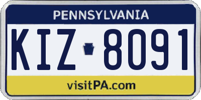 PA license plate KIZ8091
