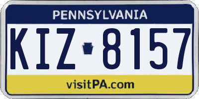 PA license plate KIZ8157