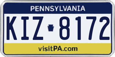 PA license plate KIZ8172