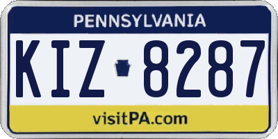 PA license plate KIZ8287