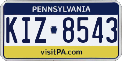 PA license plate KIZ8543
