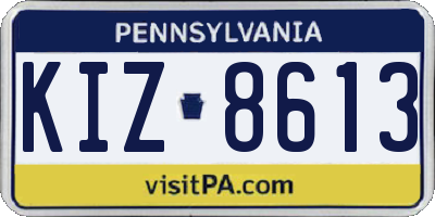 PA license plate KIZ8613
