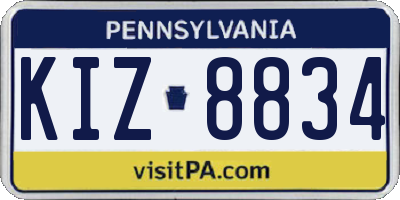 PA license plate KIZ8834