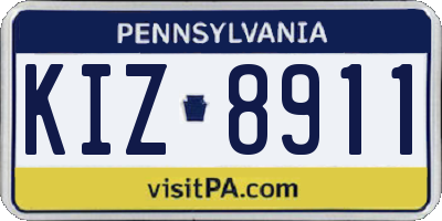 PA license plate KIZ8911