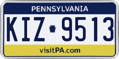 PA license plate KIZ9513