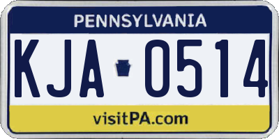PA license plate KJA0514