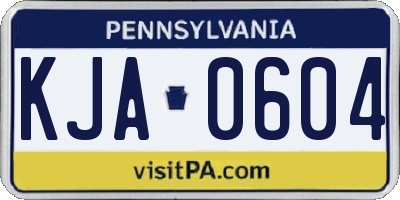 PA license plate KJA0604