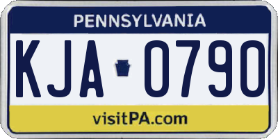 PA license plate KJA0790