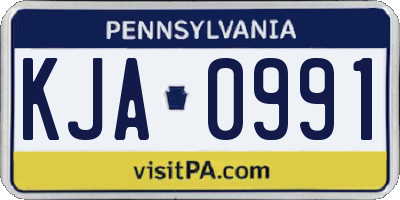 PA license plate KJA0991