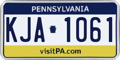 PA license plate KJA1061