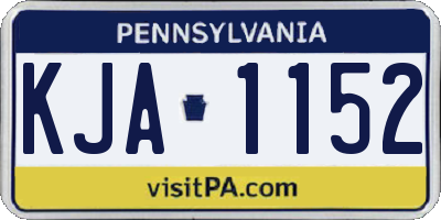 PA license plate KJA1152