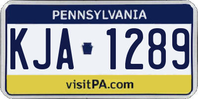 PA license plate KJA1289