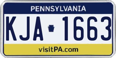 PA license plate KJA1663