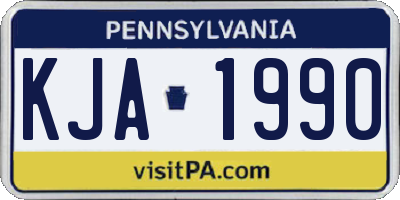 PA license plate KJA1990