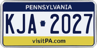 PA license plate KJA2027
