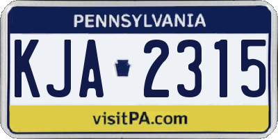 PA license plate KJA2315