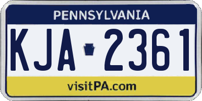 PA license plate KJA2361