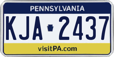 PA license plate KJA2437