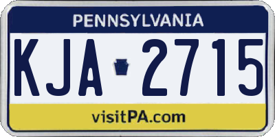 PA license plate KJA2715