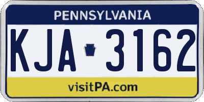 PA license plate KJA3162