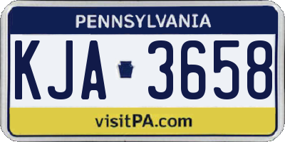 PA license plate KJA3658