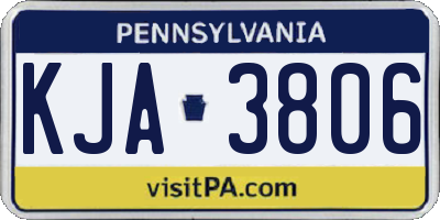 PA license plate KJA3806