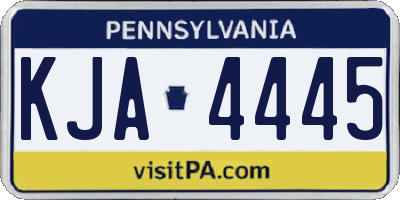PA license plate KJA4445