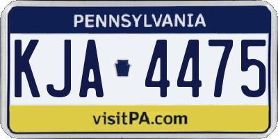 PA license plate KJA4475
