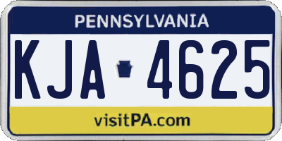 PA license plate KJA4625