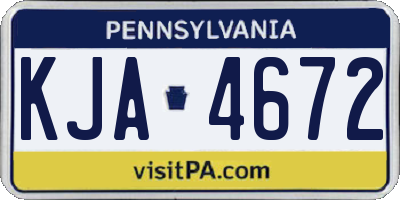 PA license plate KJA4672
