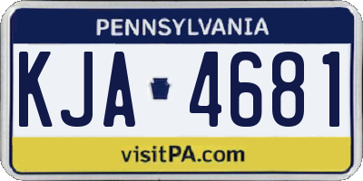 PA license plate KJA4681