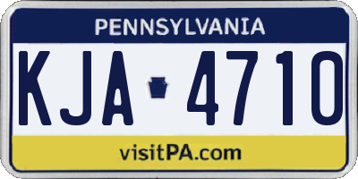 PA license plate KJA4710