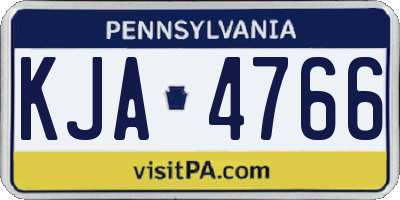 PA license plate KJA4766