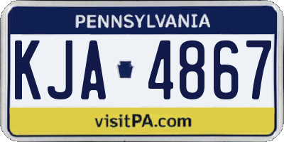PA license plate KJA4867