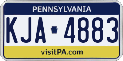 PA license plate KJA4883